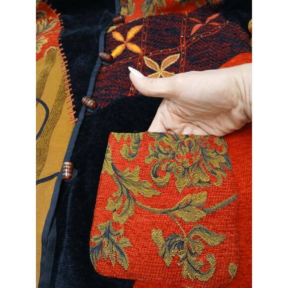 Drapers & Damons Artsy Patchwork Jacket Blazer Women Sz XL Holiday Christmas - Picture 7 of 17